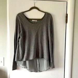 Grey Silk and Cashmere Sweater with “open” back
